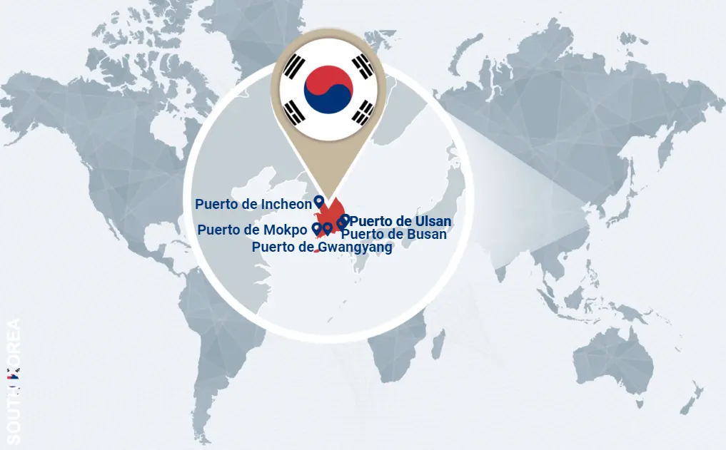 fletes de transporte de corea del sur a colombia - Cuál es el puerto más importante de Corea del Sur