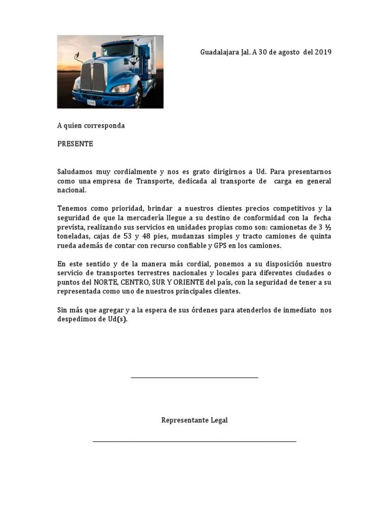 ejemplo de notas promocionando flete una empresa de transporte - Cuál es la actividad principal de un negocio de fletes