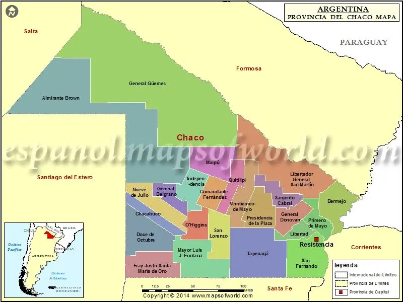 mapa limitrofe de chaco fletes - Cuáles son los limites del Chaco