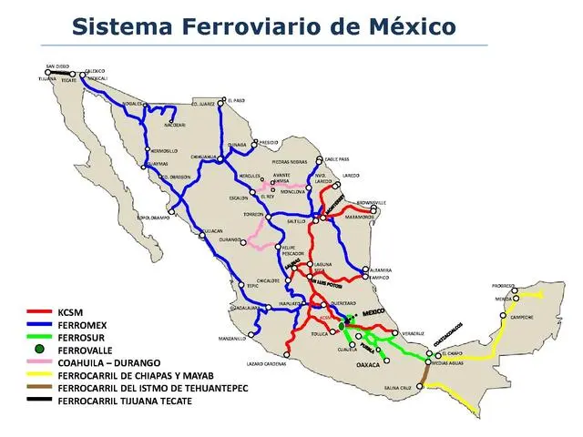 fletes ferroviarios en mexico - Cuántas compañías ferroviarias existen en la República Mexicana