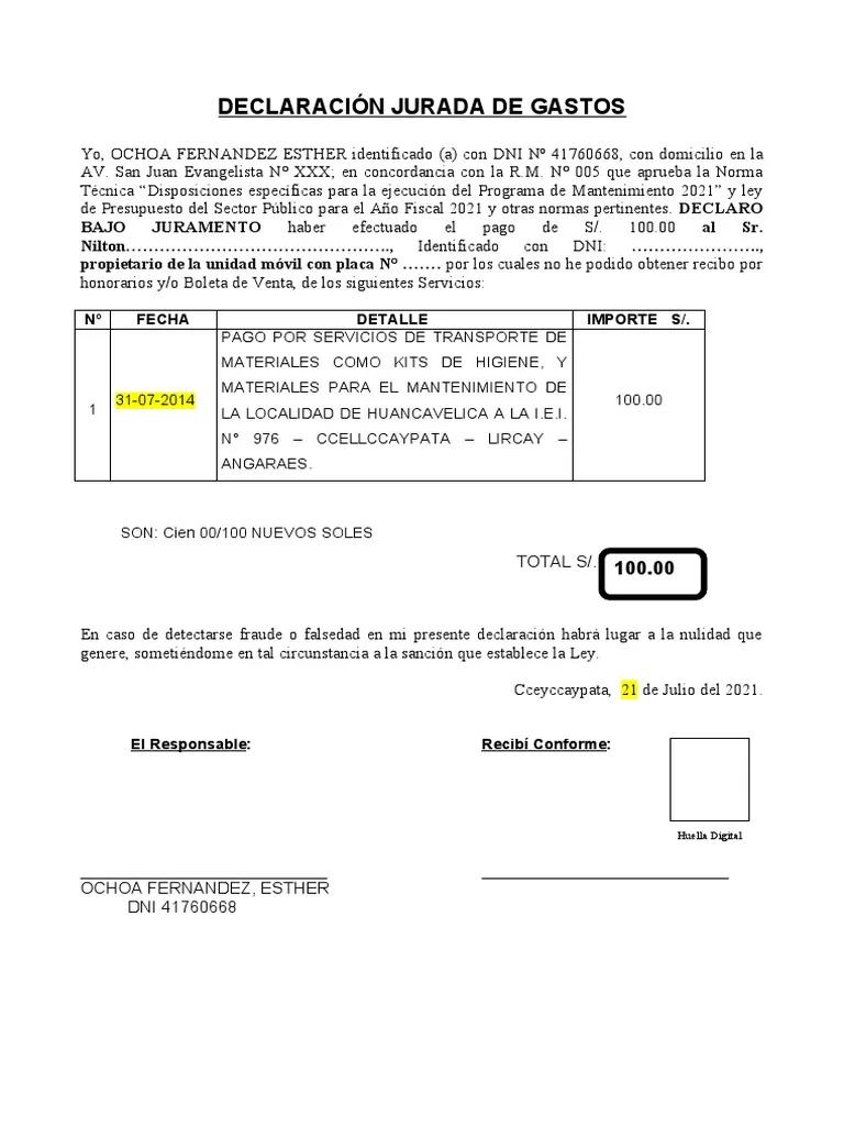 declaracines juradas de flete mantenimiento ejemplo - Qué es el Sistema mi mantenimiento